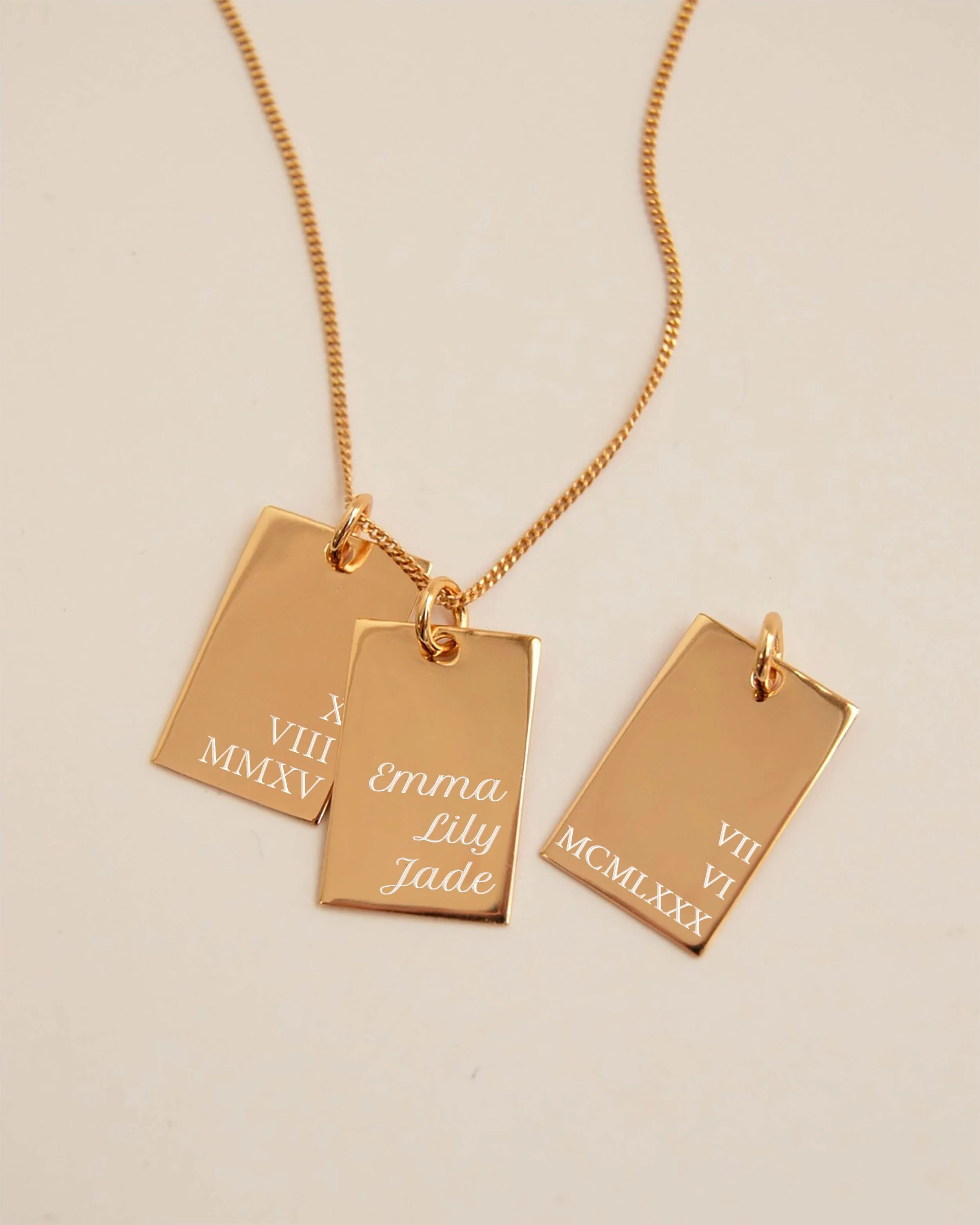 Custom Stacked Rectangle Necklace — Harmony Jewelry & Co